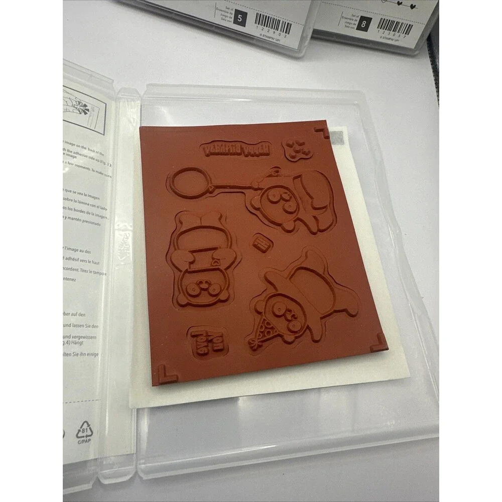 Lot of Stampin' Up Stamp Sets Stamps Cling Party Valentine Panda Kindness words